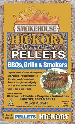 Smokehouse Products 9760-020-0000 5-pound Bag All Natural Hickory Flavored Wood Pellets Bulk