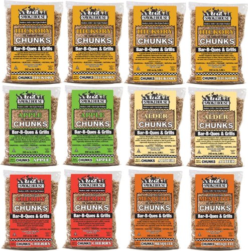 Smokehouse Products All Natural Flavored Wood Smoking Chunks 12 Pack Assorted Flavors