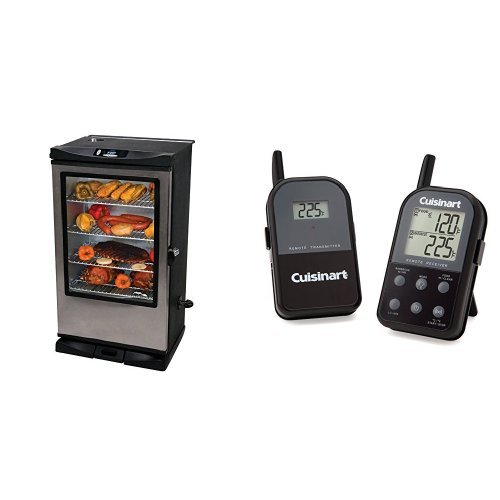 Masterbuilt 20075315 Front Controller Smoker With Viewing Window And Rf Remote Control 40-inch With Cuisinart
