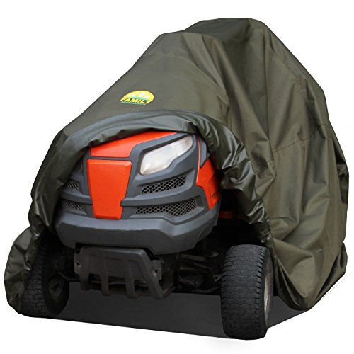 Waterproof Lawn Mower Cover from Family Accessories - Best Quality Heavy Duty Durable UV and Water Resistant Cover for Your Riding Garden Tractor - Up to 54 Decks