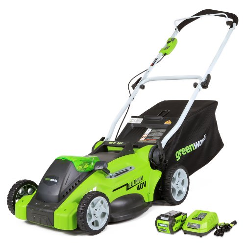 Greenworks 16-Inch 40V Cordless Lawn Mower 40 AH Battery Included 25322
