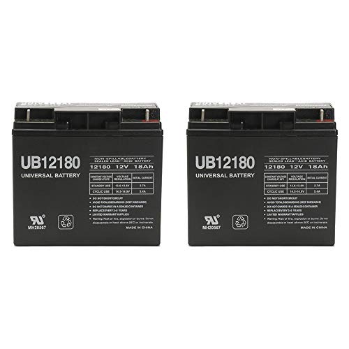 Universal Power Group 12V 18Ah Replacement Battery for Earthwise Electric Lawn Mower - 2 Pack