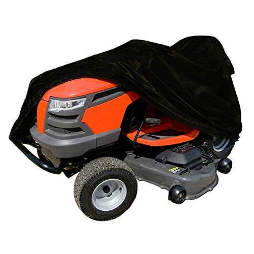 Lawn Mower Cover Waterproof Lawn Tractor Cover Oxford Heavy Duty Durable Storage Cover Fits Decks up to 54 UV and Water Resistant All Season Protection Black