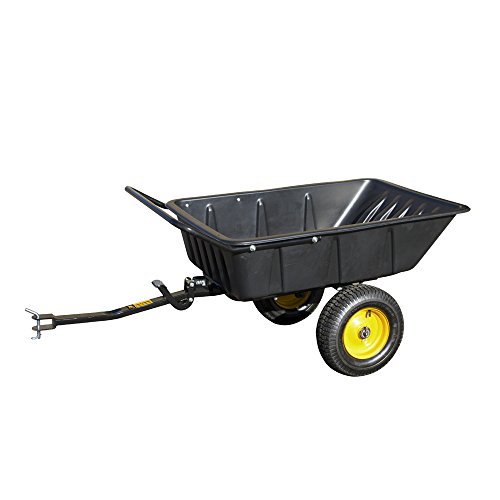 Polar Trailer LG600 Hybrid Trailer Heavy Duty Dump Cart Hand Trailer Compatible to Pull Behind John DeereCub Cadet Lawn Mowers and Tractors