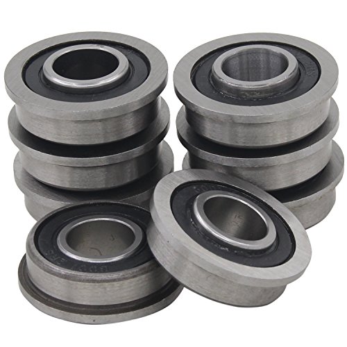 12 Bearing Pack - 8 ID 12 x OD 1-18 - Lawn Mower and Wheelbarrows Carts Wheel Bearing - Flanged Sleeve Precision Ball Bearing