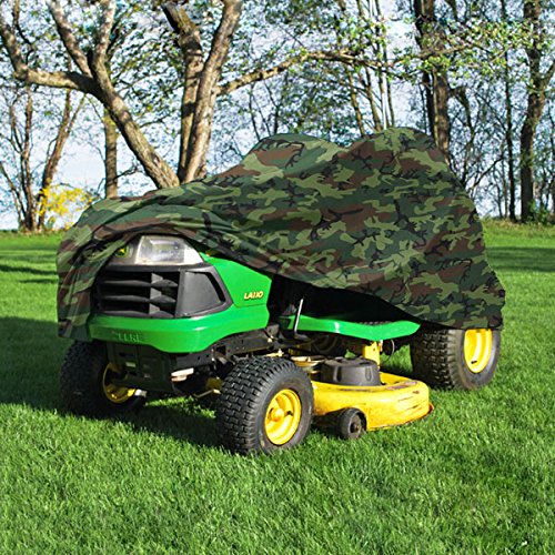 NEH Deluxe Riding Lawn Mower Tractor Cover Fits Decks up to 54 - Camouflage - Water Mildew and UV Resistant Storage Cover