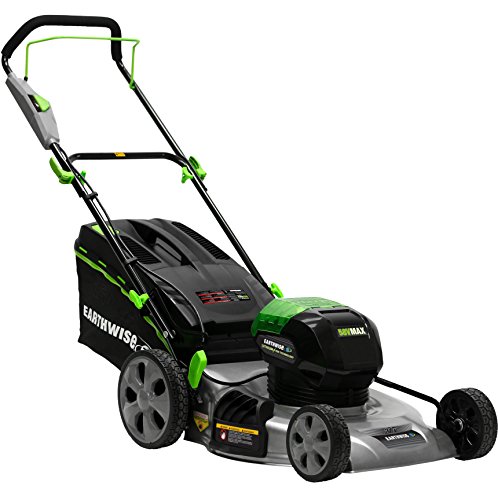 Earthwise 65821 58 Volt 3-in-1 Cordless Electric Push Lawn Mower 21-Inch 4Ah Battery and Charger Included