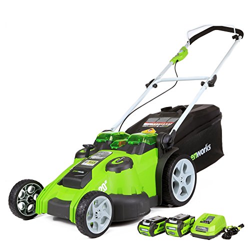 Greenworks 25302 G-max 40v Twin Force 20-inch Cordless Lawn Mower 1 4ah 1 2ah Batteriesamp Charger Included