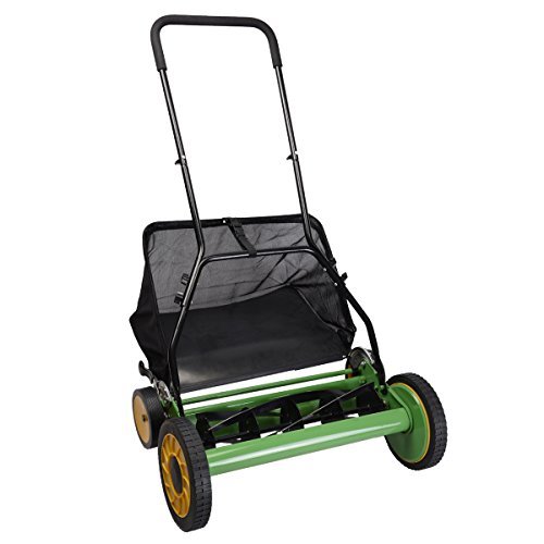 Giantex 20&quot Classic Hand Push Reelgrass Catcher 6 Adjustable Height Lawn Mower