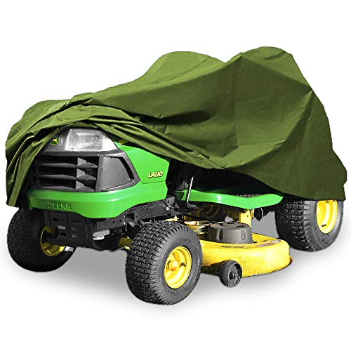 North East Harbor Deluxe Riding Lawn Mower Tractor Cover Fits Decks up to 54 - Green - 190T Polyester Taffeta PA Coated Water and UV Resistant Storage Cover