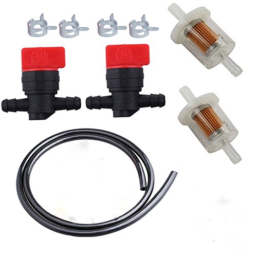 HIFROM 5 Feet Fuel Line with 40-Micron 493629 Fuel Filter 494768 Fuel Shut Off Valve for Briggs Stratton Engines Lawn Mover Parts