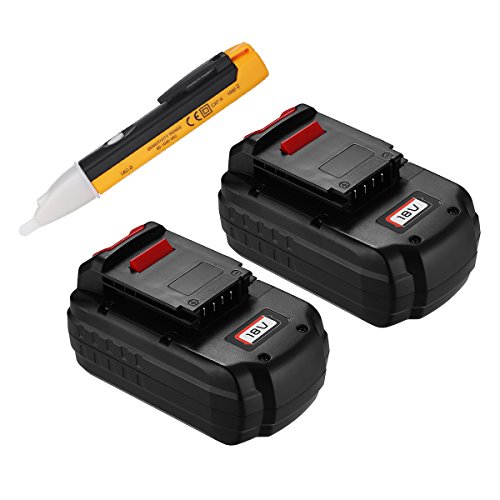 Powerextra 2 Pack 18V 30Ah Replacement Battery for Porter Cable PC18B-2 18-Volt Cordless Tools Batterieswith a free voltage tester pen