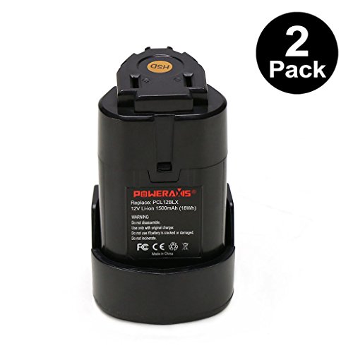 POWERAXIS 2-Pack 12v 15Ah Li-ion Replace Battery for Porter Cable PCL12BLX 12-Volt Cordless Tools
