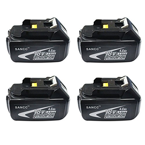 Makita 18V Battery SANCC 18-Volt 40 ah LXT Lithium-Ion Battery for Makita BL1850 BL1840 BL1830 LXT-400 194204-5 Cordless Power Tools 4Pack