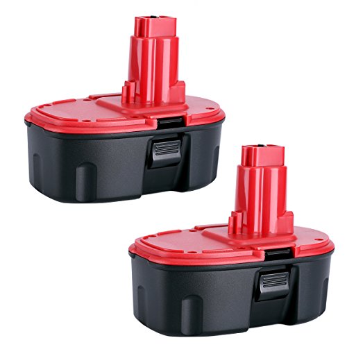 Biswaye 2Pack DC9096 18V Replacement Battery for Dewalt 18-Volt Cordless Power Tools Battery Pack DE9096 DE9098 DW9095 DW9096 DW9098 DE9503 DC9099 DC9098 DE9039 DE9095 Ni-CD