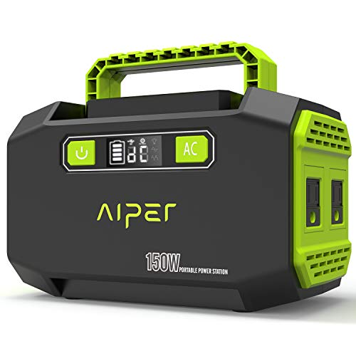 AIPER Portable Power Station 167Wh 45000mAh Solar Generator Lithium Battery Backup Power Supply with Dual 110V AC Outlet 3 DC Ports 2 USB Outputs for Home Emergency Camping Outdoors