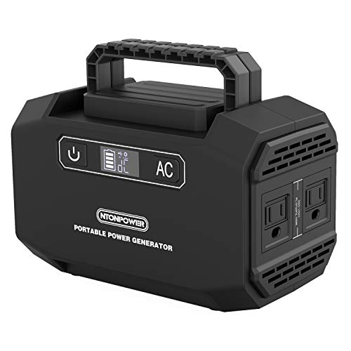 NTONPOWER Portable Power Station - 167Wh Solar Generator Lithium Battery Backup Power Supply 110V150W Peak 250W Dual AC Outlets 3 DC Ports 2 USB Ports for Camping Fishing CPAP Emergency