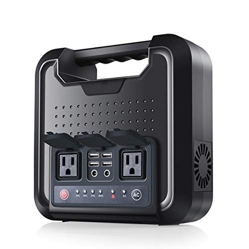 Portable Generator 300W 64800mAh Portable Power Supply 220Wh UPS Battery Backup Pack Rechargeable Power Station with 2 110V AC Outlet 2 DC Ports 4 USB Ports for Camping CPAP or Emergency Backup