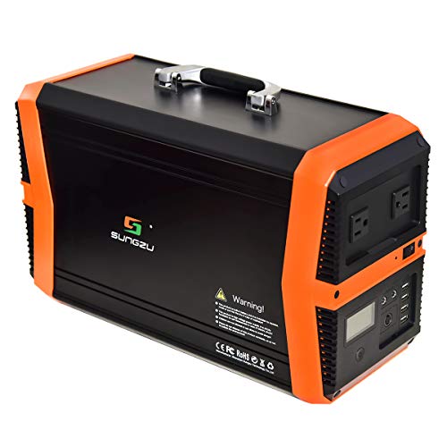 Portable Power Station 1000W SUNGZU 1010Wh Outdoor Mobile Solar Generator Lithium Battery Backup Power Inverter with 2 110V AC Outlet 2 DC 4 USB for Camping Travel Home Outages