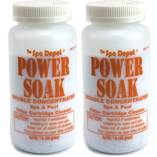 2-Pack Power Soak Spa Pool Filter Cartridge Cleaner - 2 x 1 lb bottles