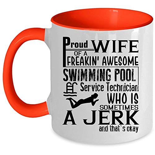 My Pretty Wife Coffee Mug Proud Wife Of An Swimming Pool Service Technician Accent Mug Accent Mug - Red
