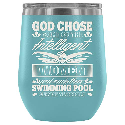 Stainless Steel Tumbler Cup with Lids for Wine Swimming Pool Service Technician Wine Tumbler I Am A Swimmer Vacuum Insulated Wine Tumbler Wine Tumbler 12Oz - Light Blue