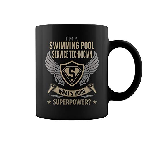 Swimming Pool Service Technician Superpower Job Title Mug