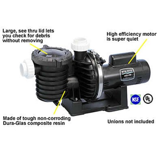 Pentair Sta-rite P6e6g-208l Max-e-pro Energy Efficient Single Speed Full Rated Pool And Spa Pump, 2 Hp, 230-volt
