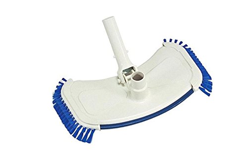 14 Deluxe Large Weighted Blue and White Swimming Pool Vacuum Head with Side Brushes