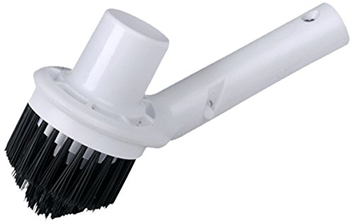 Pooline Corner Brush With Vacuum Connection - White Brush Body And Handle - Pvs Black Bristles