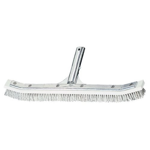 Combination Stainless Steelsynthetic Bristle Wall Brushes For Swimming Pools - 18&quot Curved End Brush