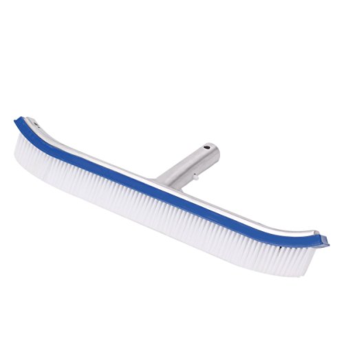 UNIQUEBELLA 18-inch Aluminum-Back Curved Swimming Pool Wall Brush Head