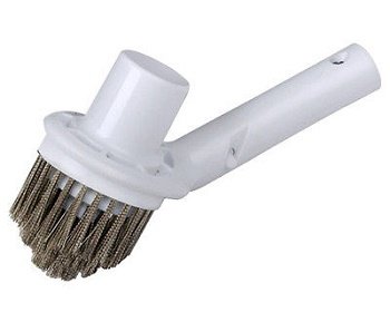 Poolamp Spa Stainless Steel Bristle Corner Algae Brush With Vacuum Head Combo