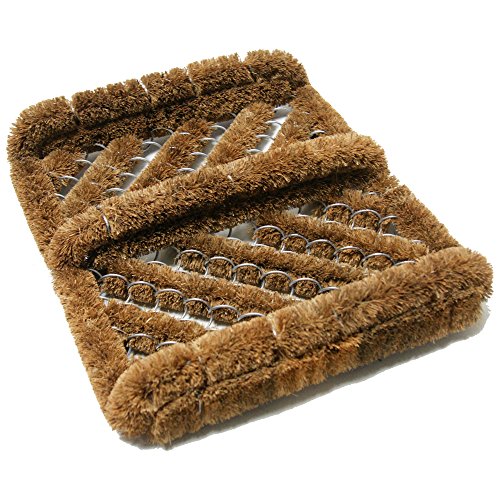 Rubber-calquotherringbone&quot Coir Boot Scraper Brush 25 By 12 By 13-inch
