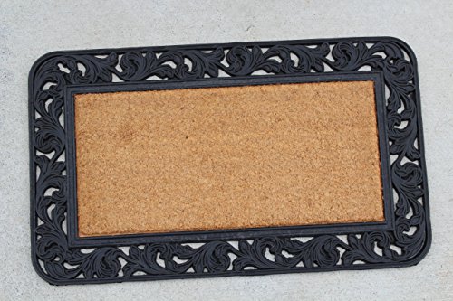 Welcome Door Mat Natural Coir and Rubber Size 18 X 30 boot scraper mat