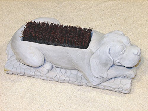 DOG BOOT BRUSH Concrete Gray 17 PUPPY SHOE SCRAPER CAST CEMENT Outdoor GARDEN