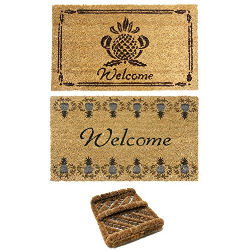 Rubber-Cal 2 Coastal Beach Decor Doormats 1 Shoe Scraper