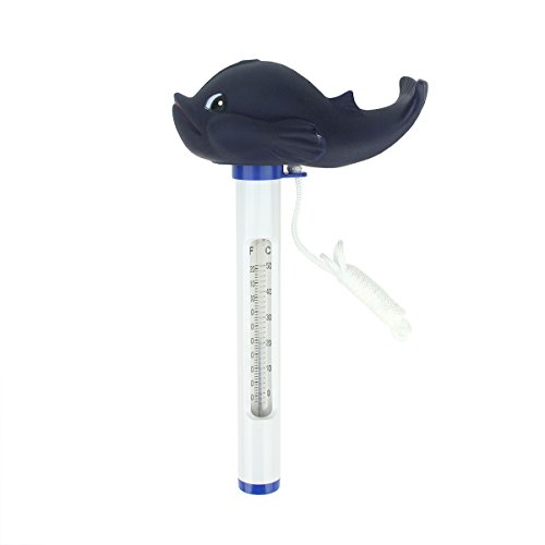85&quot Navy Blue Floating Whale Swimming Pool Thermometer With Cord