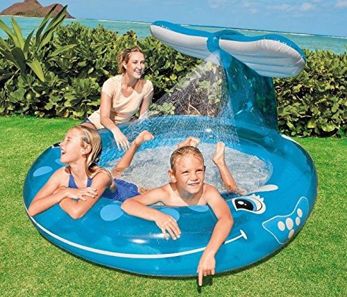 Seat Pool Sunshade Whale Water Inflate Spray Blue Baby Raft Kid Play Toy Happy po455k5u 7rk-b242916