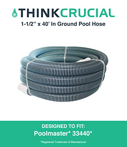 40 Foot Heavy Duty Swimming Pool Vacuum Hose 1-1/2" X 40' Lightweight & Flexible With Sturdy Swivel Cuff Replaces