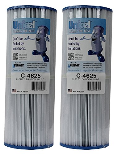 2 Unicel C-4625 Rainbow Pentair In-Line Replacement Spa Filter Cartridges C4625