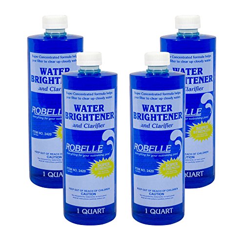 Robelle 2420-04 Water Brightener and Clarifier for Swimming Pools 1-Quart 4-Pack