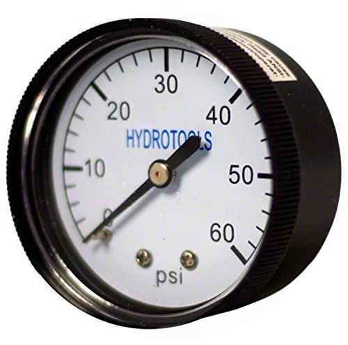 HydroTools Rear Mount Pressure Gauge Swimming Pool Filter Pump Accessory - 60 PSI