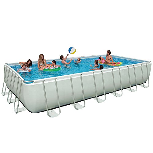 Intex 24ft X 12ft X 52in Rectangular Ultra Frame Pool Set with Sand Filter Pump
