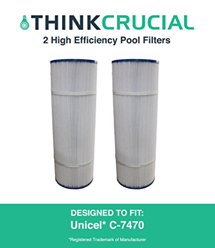 2 High Quality Pool Filters Replaces Unicel C-7470 and Pleatco PCC80 Premium Filtration 20 x 7 in by Think Crucial