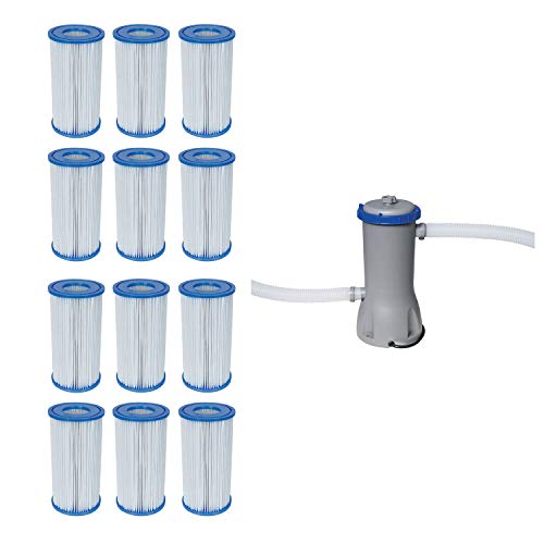 Bestway Pool Filter Pump Cartridge Type-III 12 Pack  Pool Filter Pump System