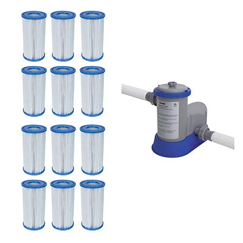 Bestway Pool Filter Pump Cartridge Type-III 12 Pack  Pool Filter Pump System