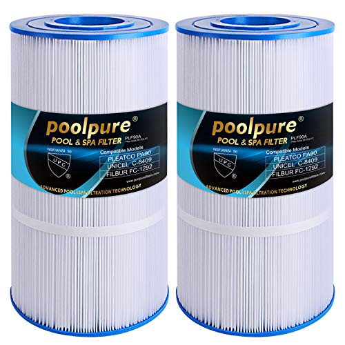 POOLPURE Pool Filter Replaces Hayward C900 Sta Clear Plus Series Filters Pleatco PA90 Hayward CX900RE Unicel C-8409 Filbur FC-1292 Sta-Rite PXC-95 Waterway Pro Clean 100 817-0100P 2 Pack