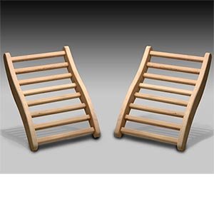 Dynamic Canadian Hemlock Sauna Backrest 2-pack 100 Natural Hemlock Wood Construction S-Shape No Stains All Natural Finish Backrest