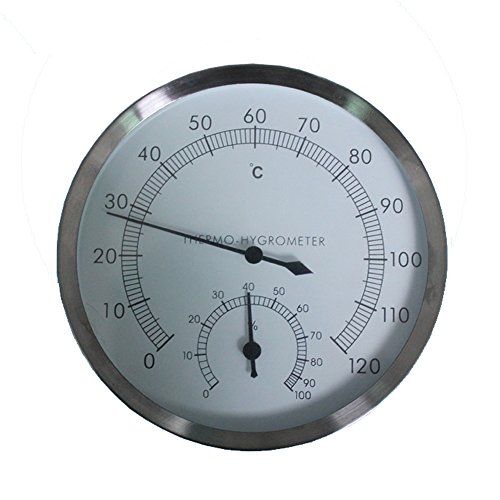 szdealhola Stainless Steel Case Sauna Room Thermometer Hygrometer -0°c~120°c